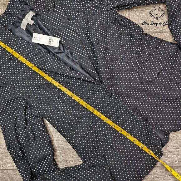 New York & Company One Button Polk-a-dot Blazer Size 6 - Picture 4 of 5